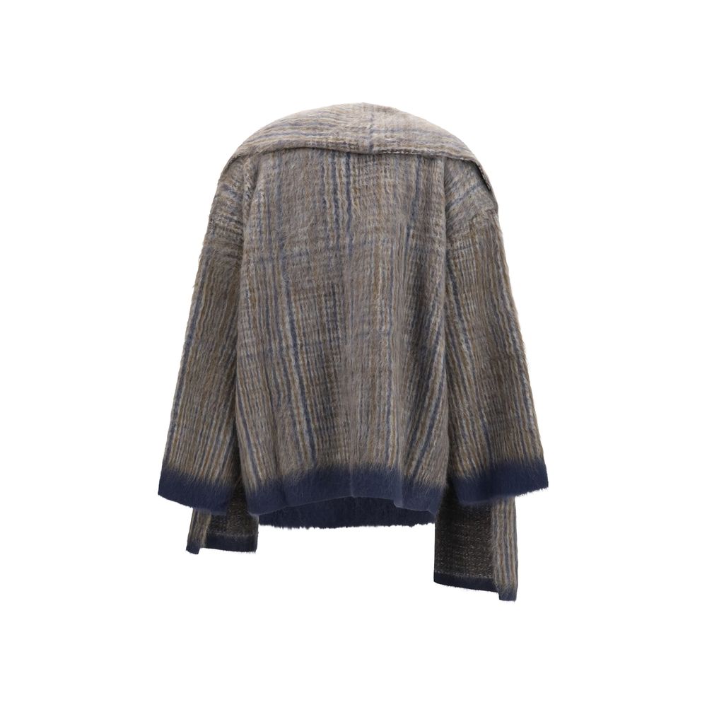 Brunello Cucinelli Gray Mohair Full-Length Women's Jacket