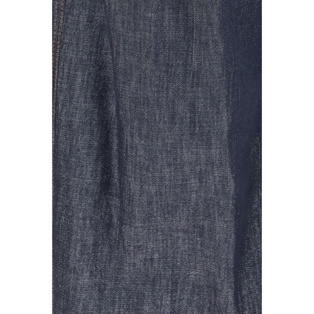 Brunello Cucinelli Blue Cotton High-Waisted Women's Jean