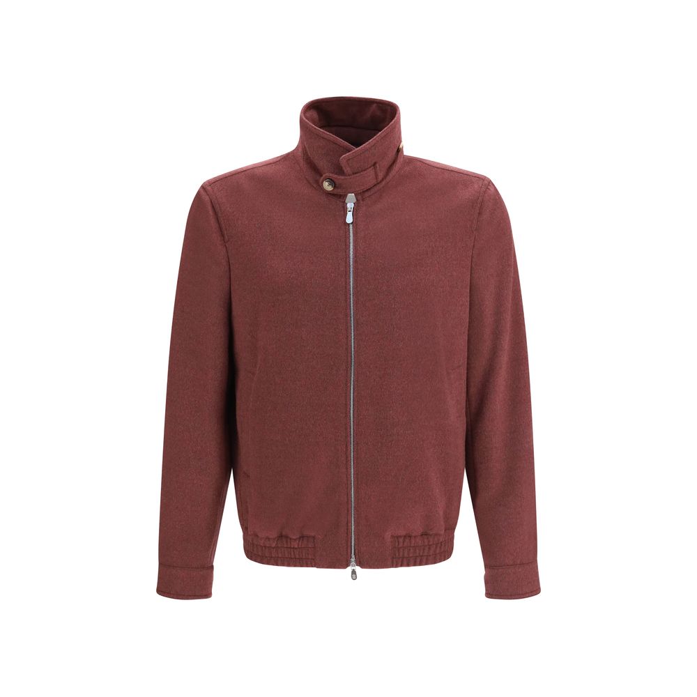 Brunello Cucinelli Bordeaux Wool Oves Aries Full-Length Men's Jacket