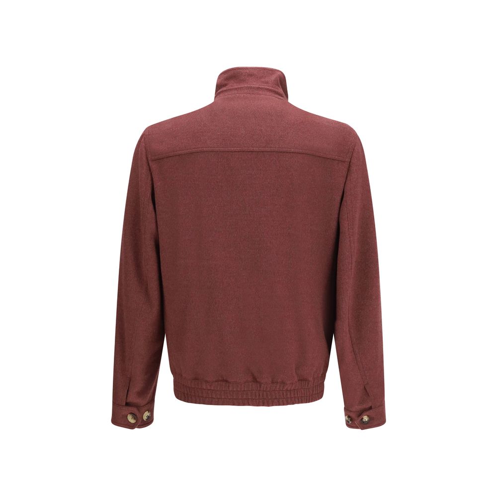 Brunello Cucinelli Bordeaux Wool Oves Aries Full-Length Men's Jacket