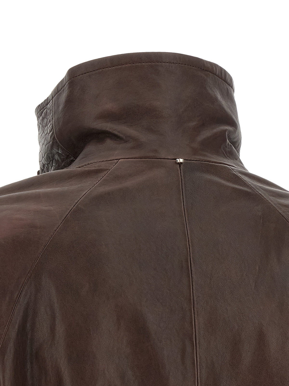 Sportmax Brown Lamb Leather Leather Women's Jacket
