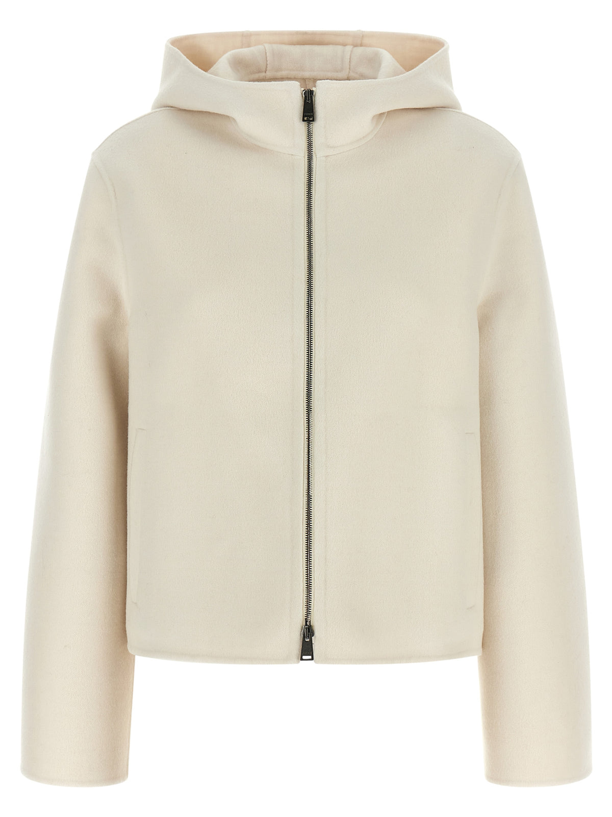 Fendi White Virgin Wool Full-Length Women's Jacket