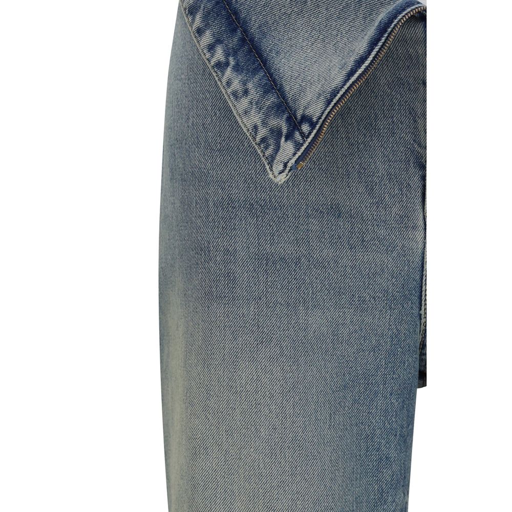 Alexander McQueen Blue Cotton Flared Women's Jeans