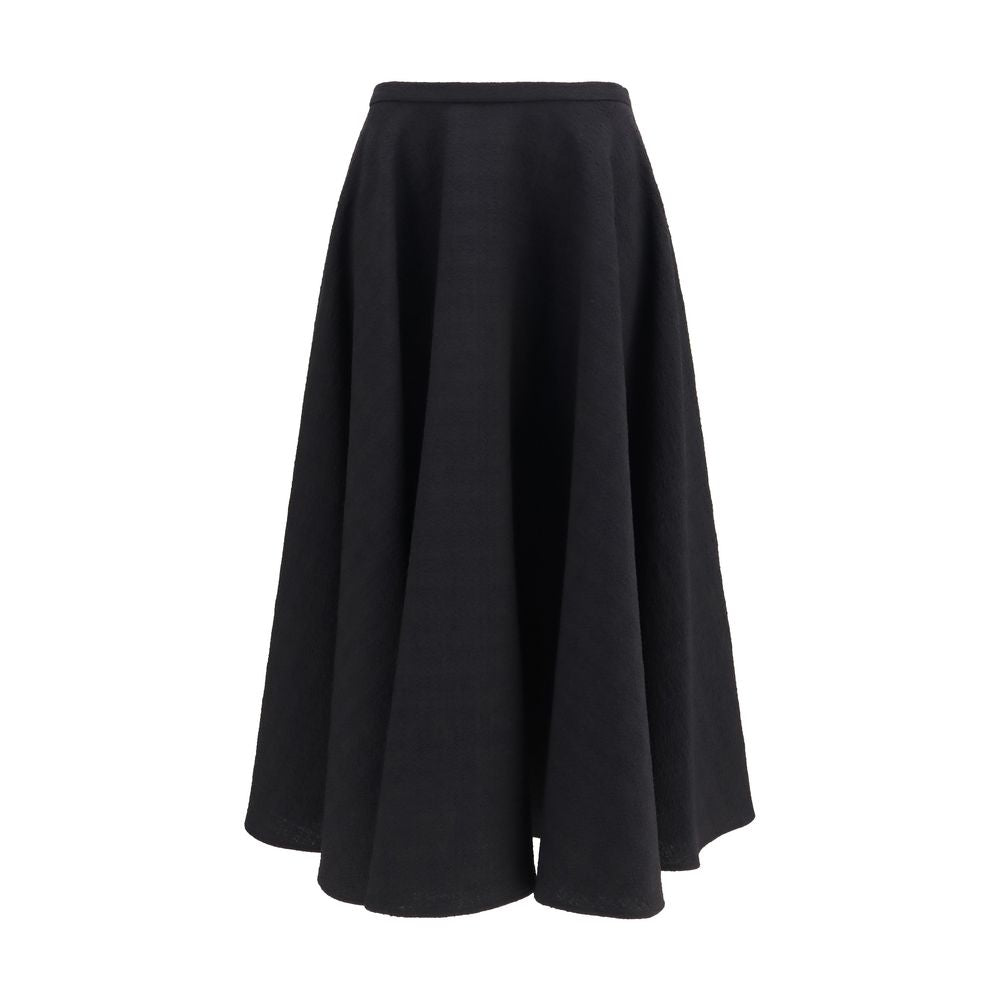 Lardini Black Wool Oves Aries Midi Women's Skirt