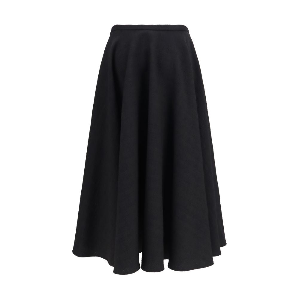 Lardini Black Wool Oves Aries Midi Women's Skirt