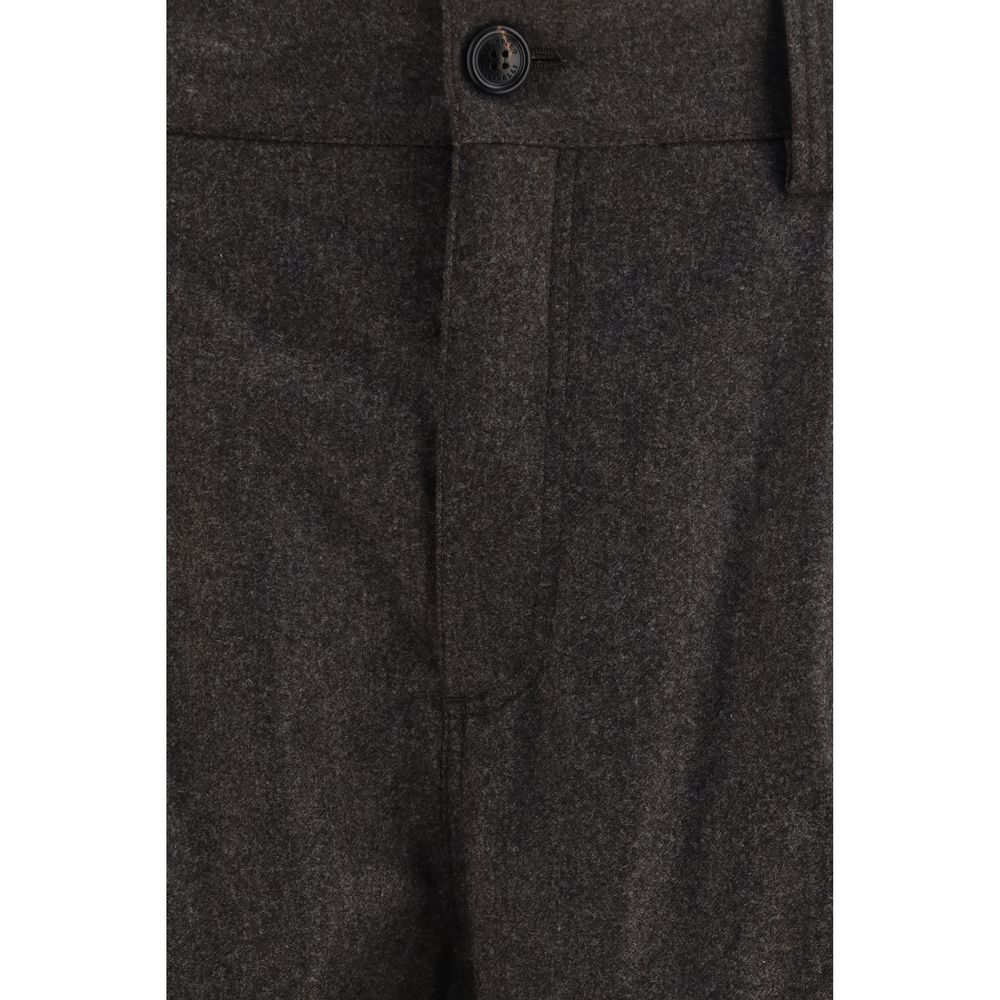 Brunello Cucinelli Brown Wool Oves Aries Cargo Men's Pants