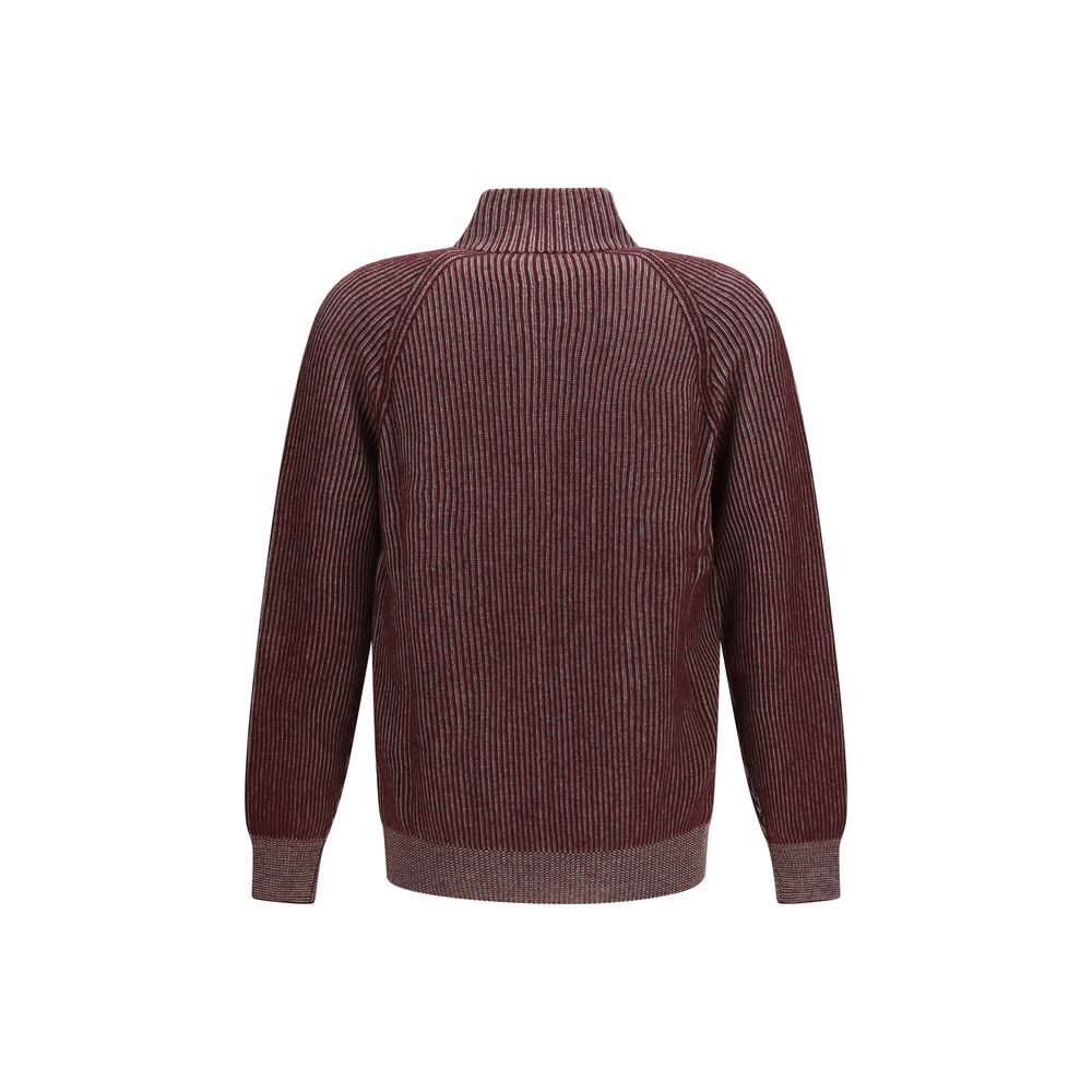 Brunello Cucinelli Bordeaux Cashmere Men's Cardigan