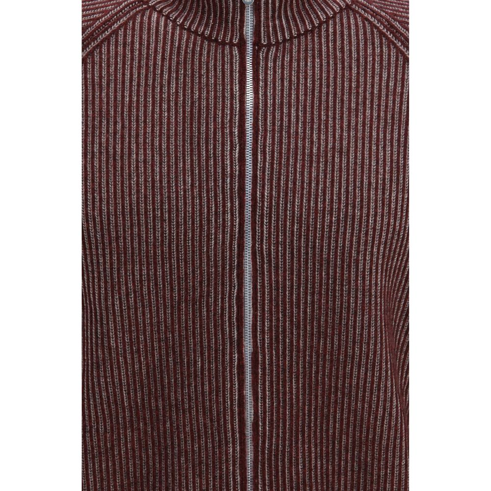 Brunello Cucinelli Bordeaux Cashmere Men's Cardigan
