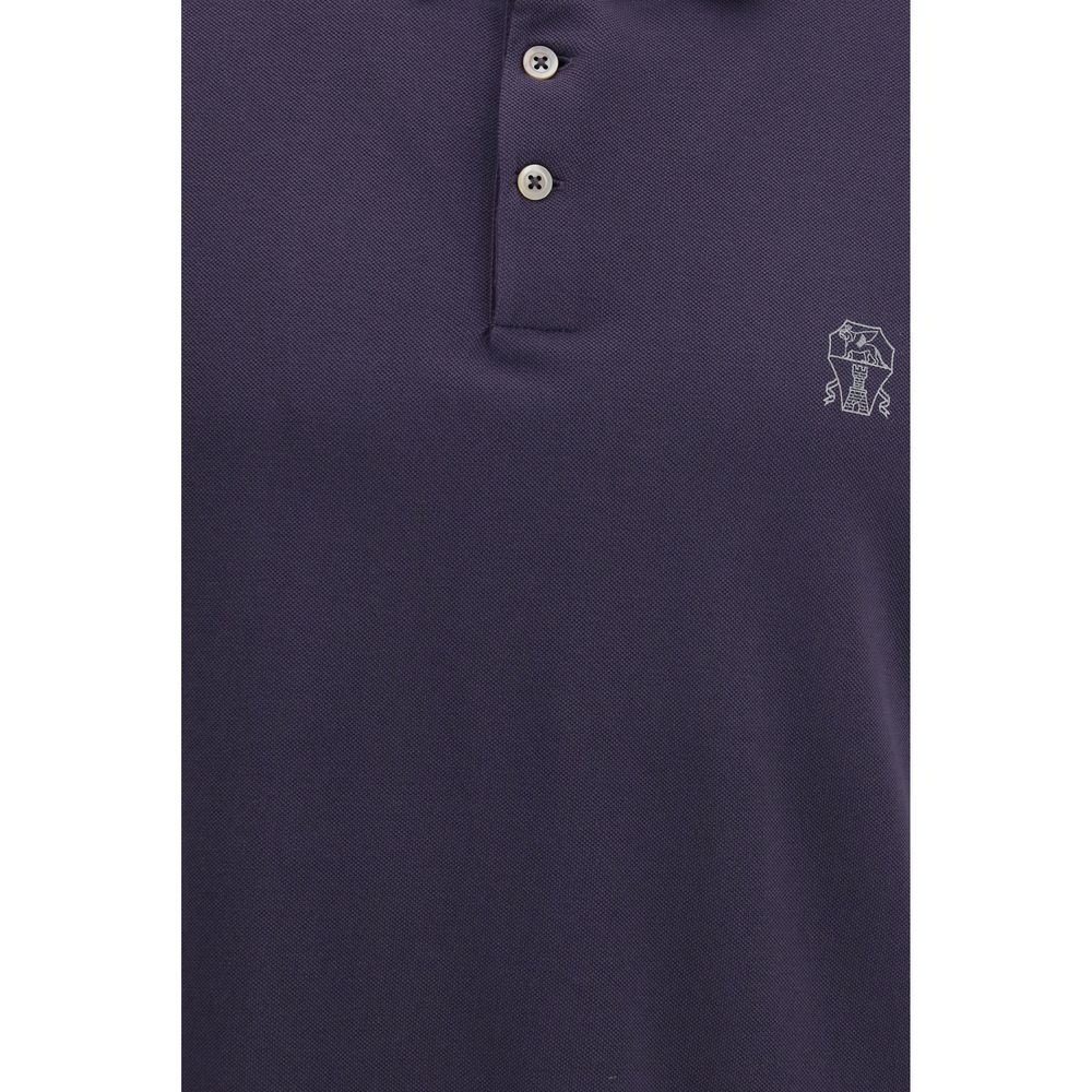 Brunello Cucinelli Purple Cotton Polo Men's Shirt