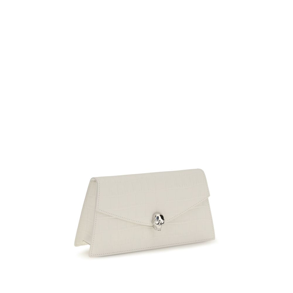 Alexander McQueen White Calf Leather Bos Taurus Clutch Women's Bag