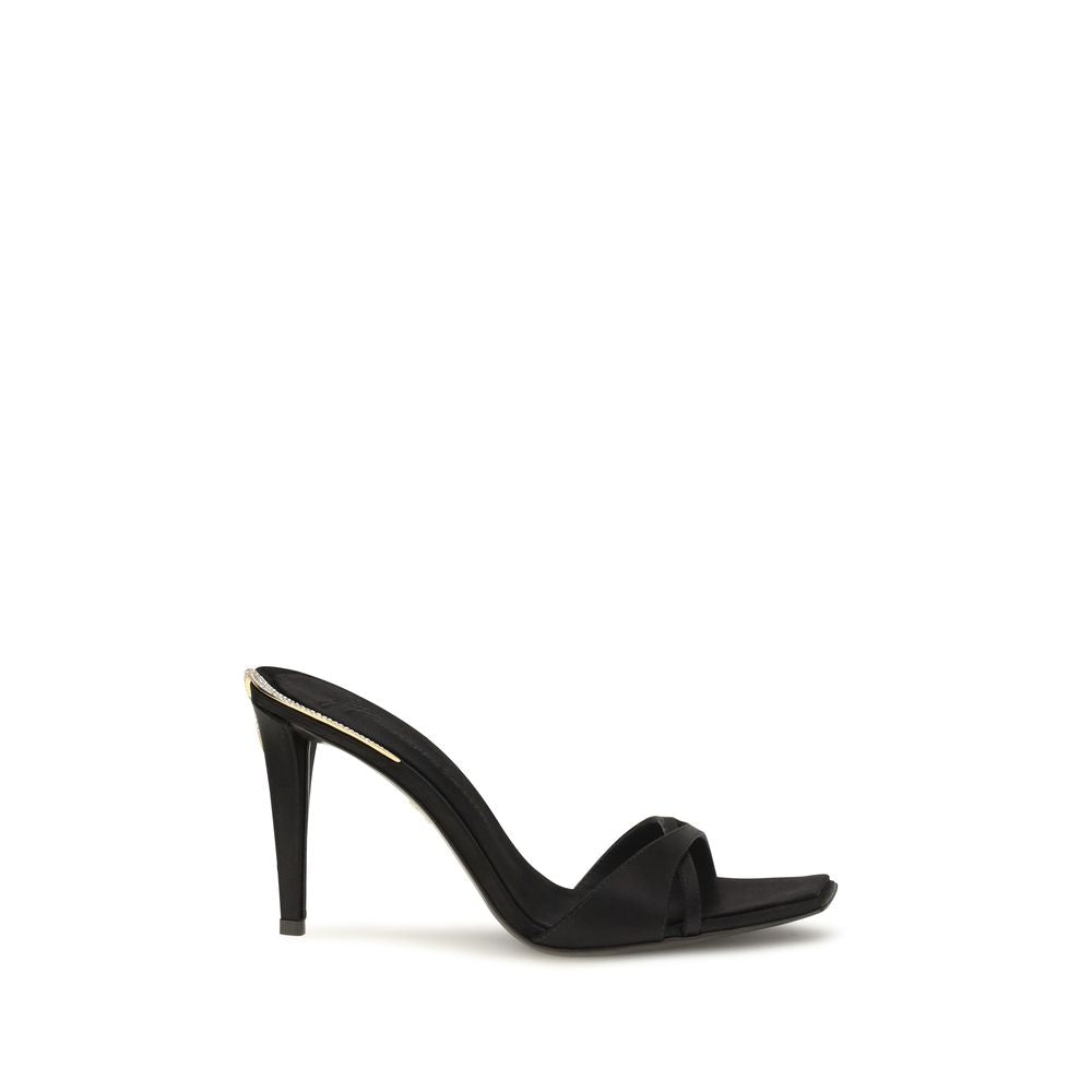 Giuseppe Zanotti Black Viscose Stiletto Heel Women's Sandals