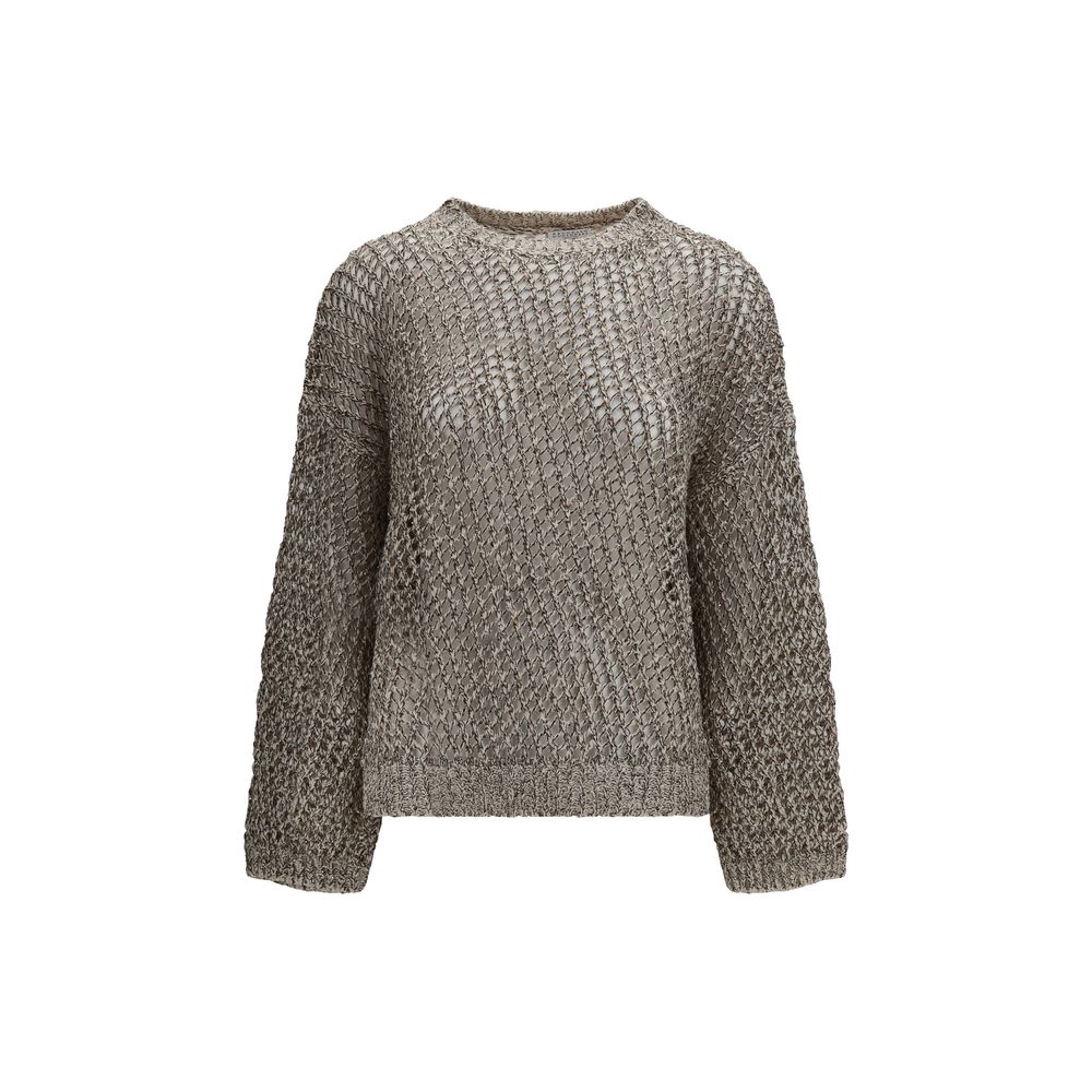 Brunello Cucinelli Beige Silk Women's Sweatshirt