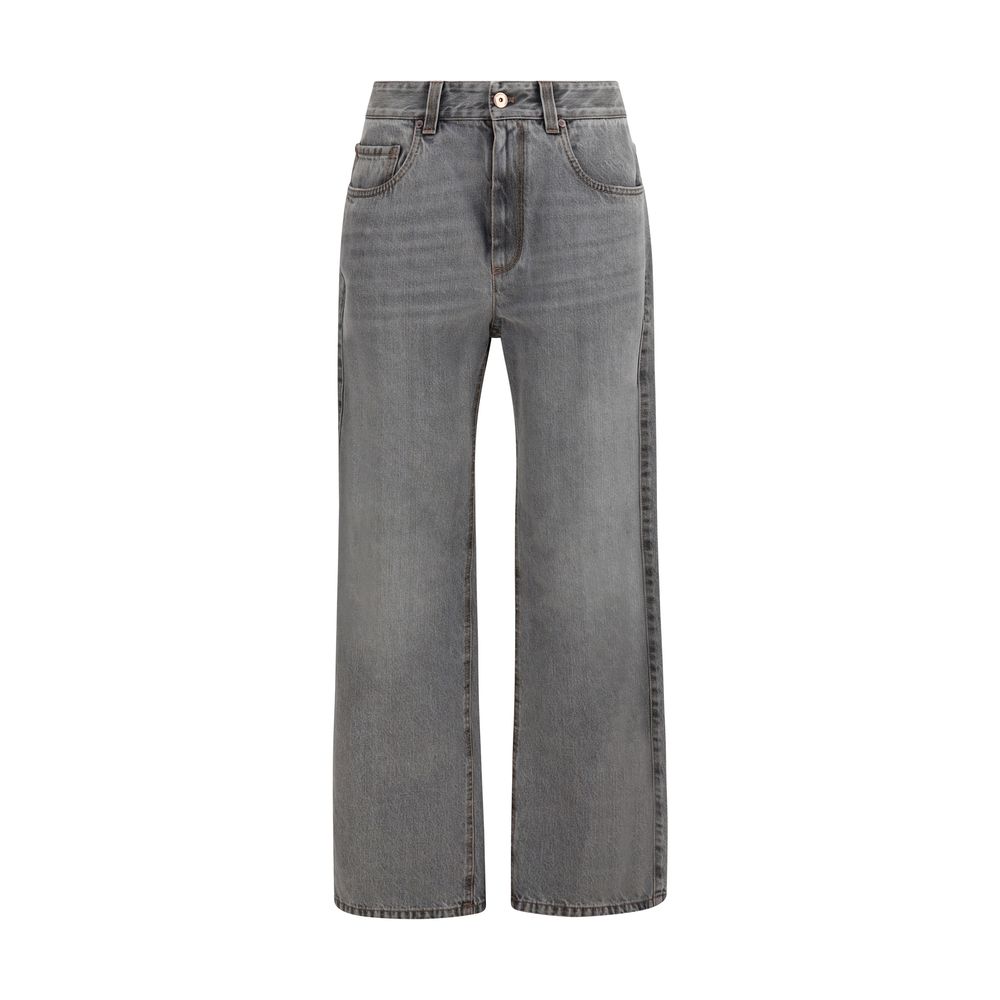 Brunello Cucinelli Gray Cotton Jeans Women's Denim