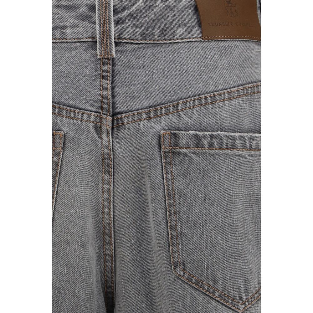 Brunello Cucinelli Gray Cotton Jeans Women's Denim