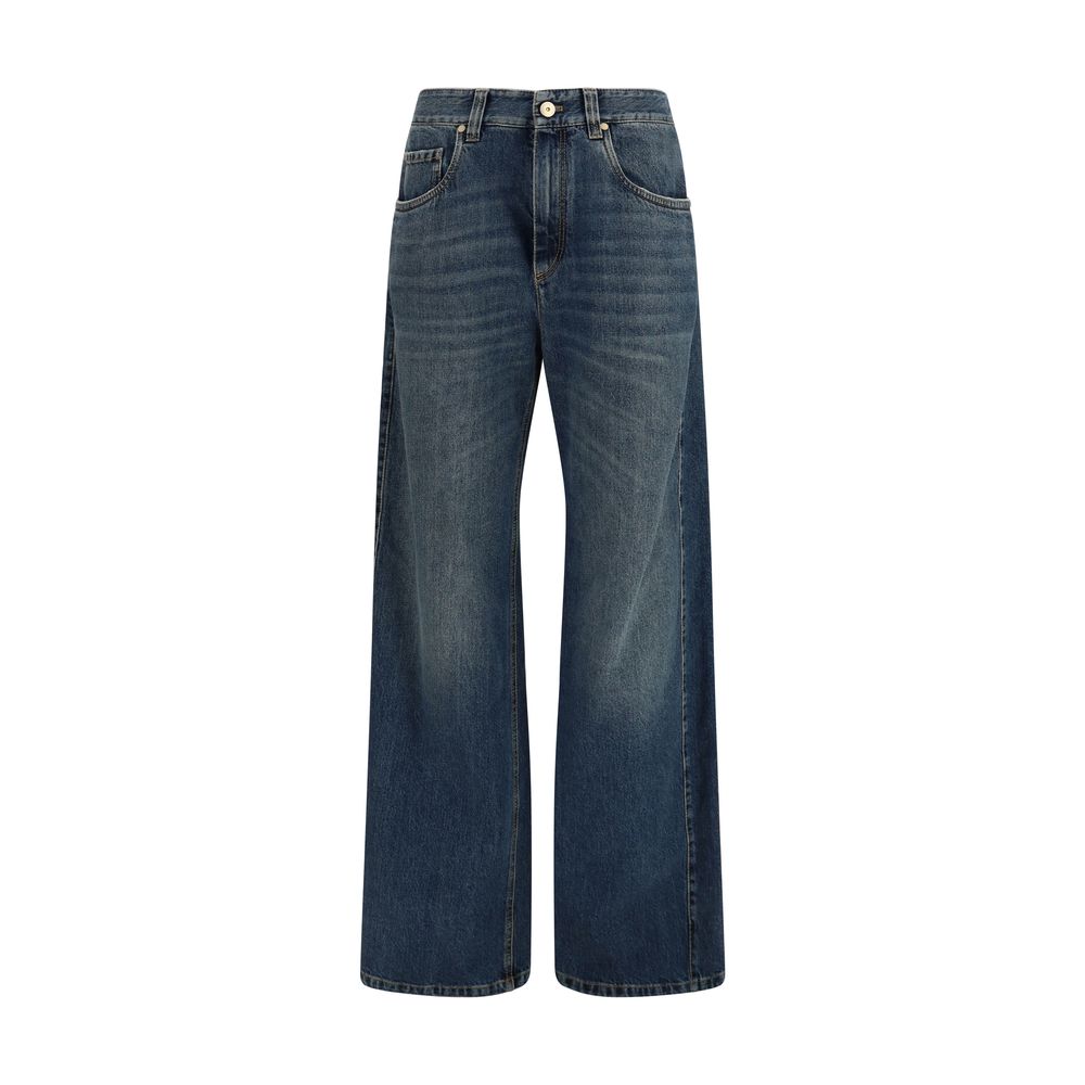 Brunello Cucinelli Blue Cotton Jeans Women's Denim