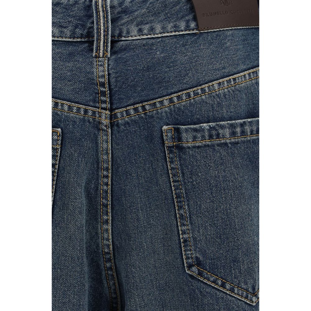 Brunello Cucinelli Blue Cotton Jeans Women's Denim