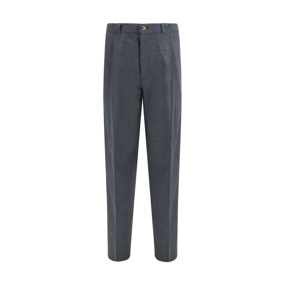 Brunello Cucinelli Gray Wool Oves Aries Dress Men's Pants
