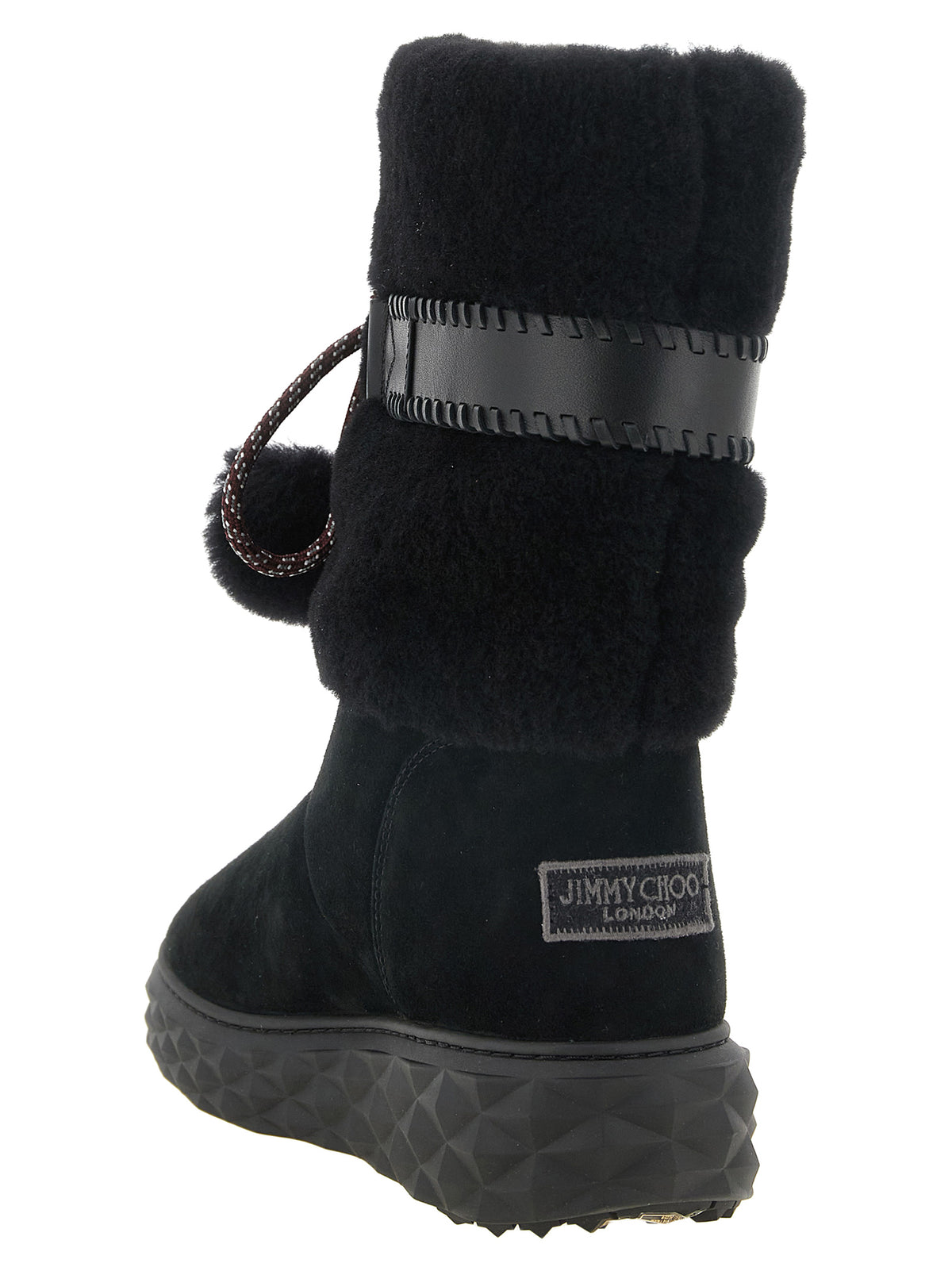 Jimmy Choo Black Lamb Leather Flat Women's Boots