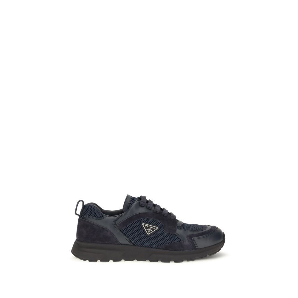 Prada Blue Fabric Athletic Men's Sneakers