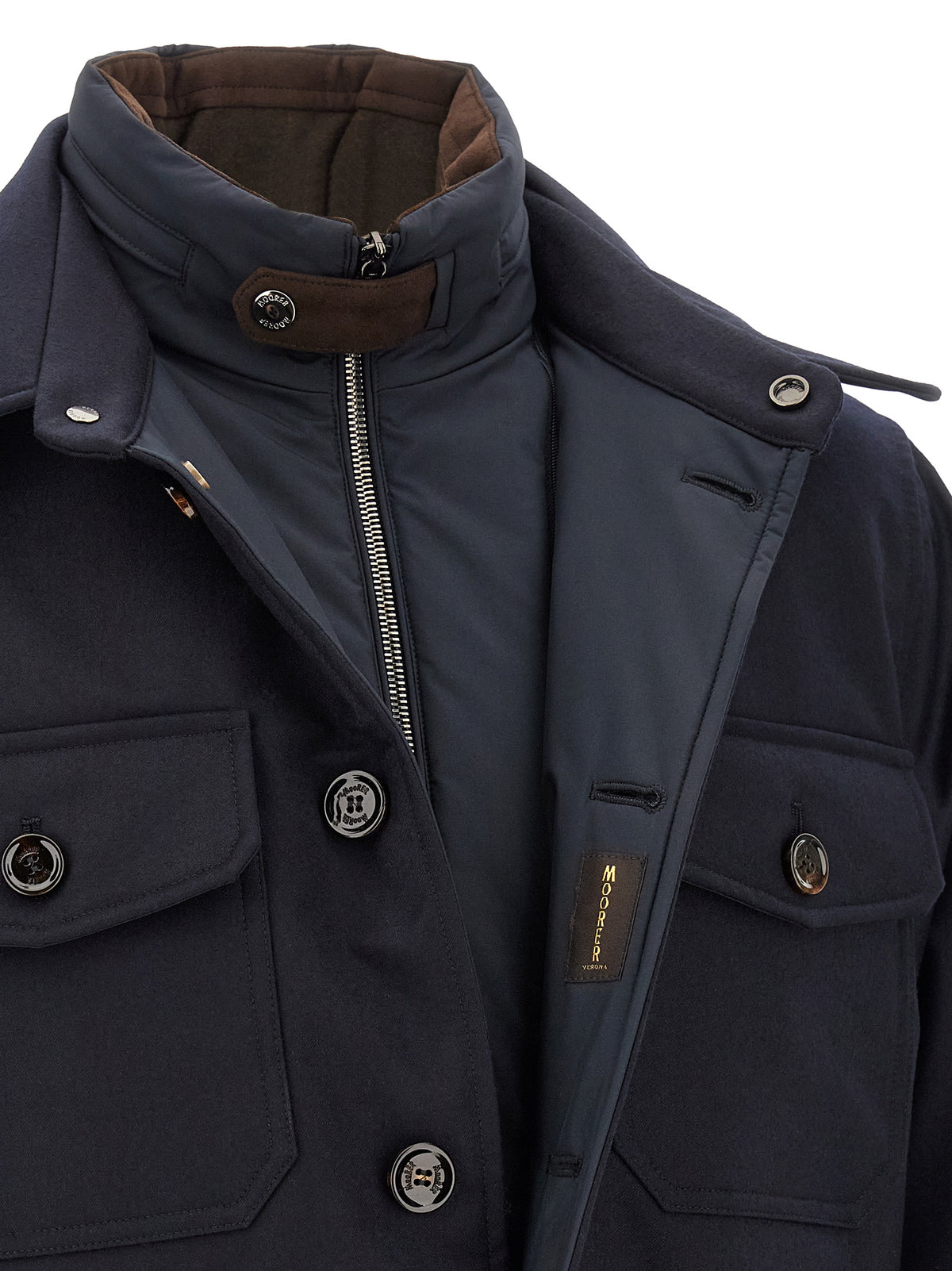 MooRER Blue Wool Full-Length Men's Jacket
