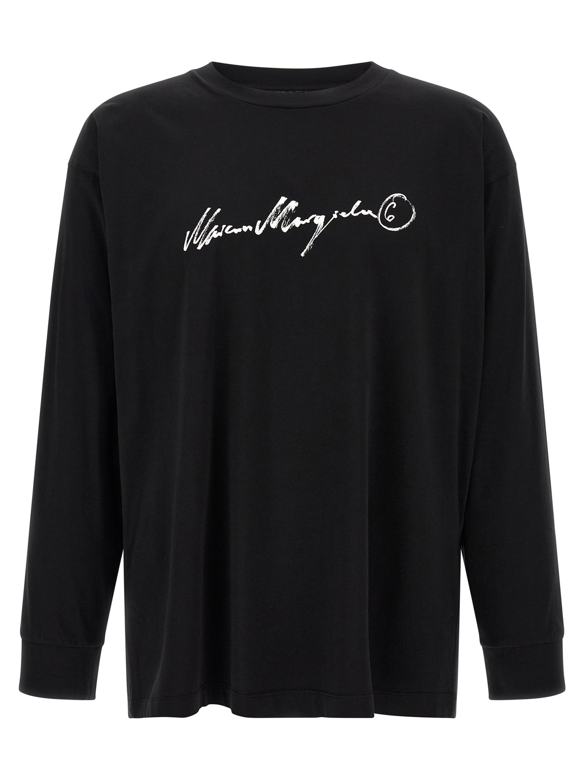 MM6 Maison Margiela Black Cotton Long Sleeve Women's T-Shirt