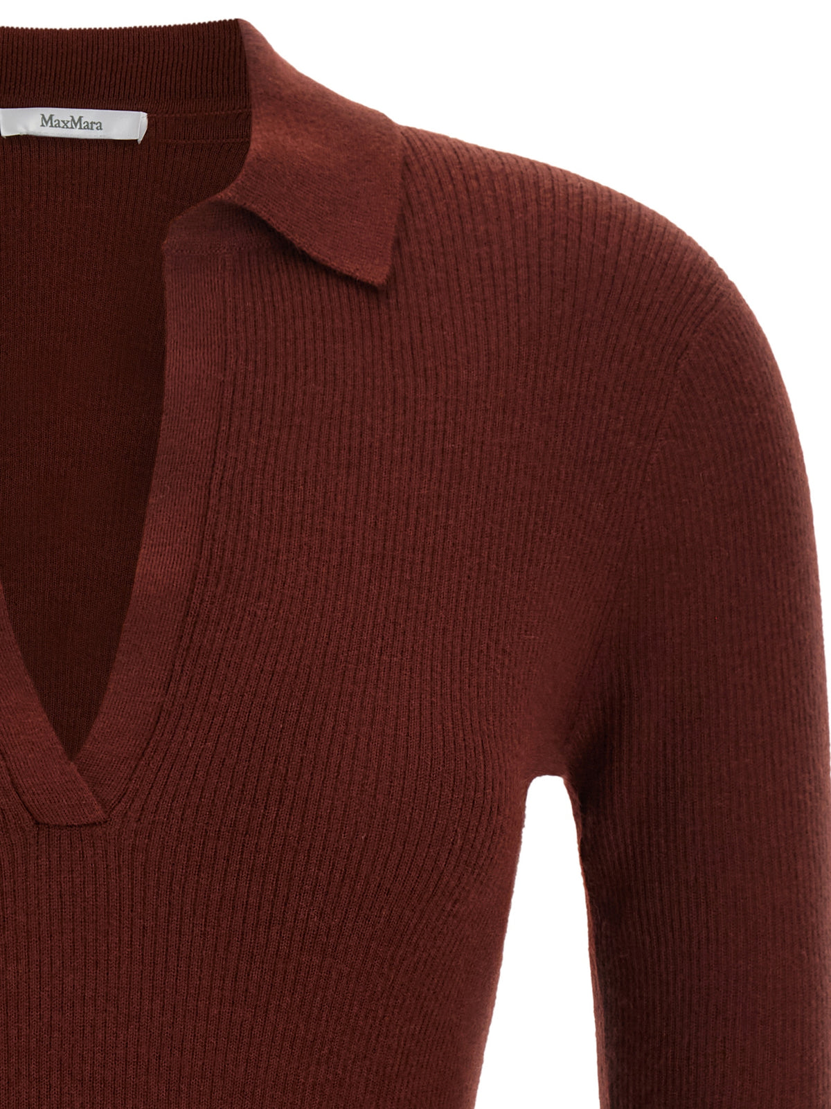 Max Mara Bordeaux Cashmere Polo Women's Shirt