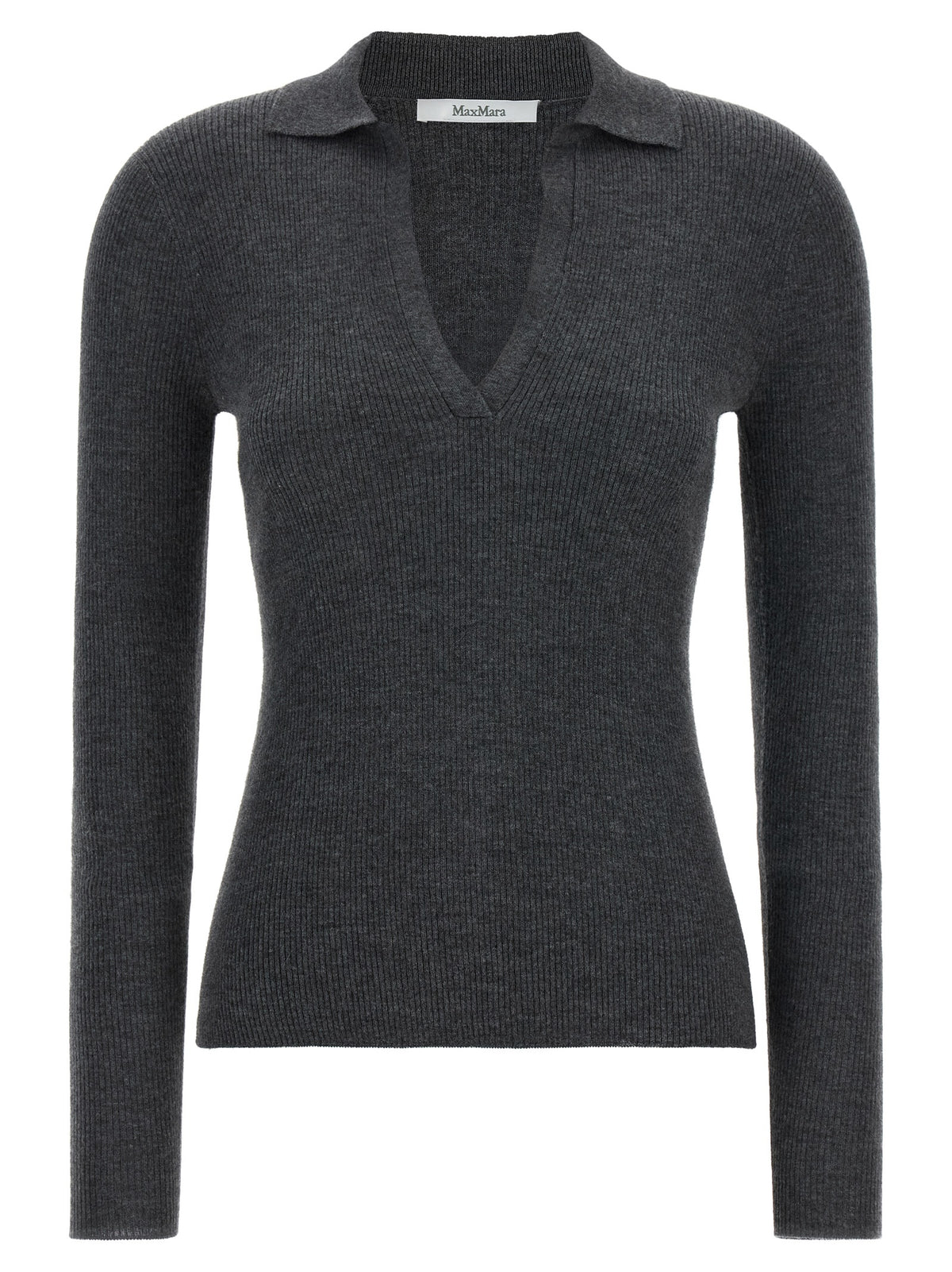 Max Mara Gray Cashmere Polo Women's Shirt