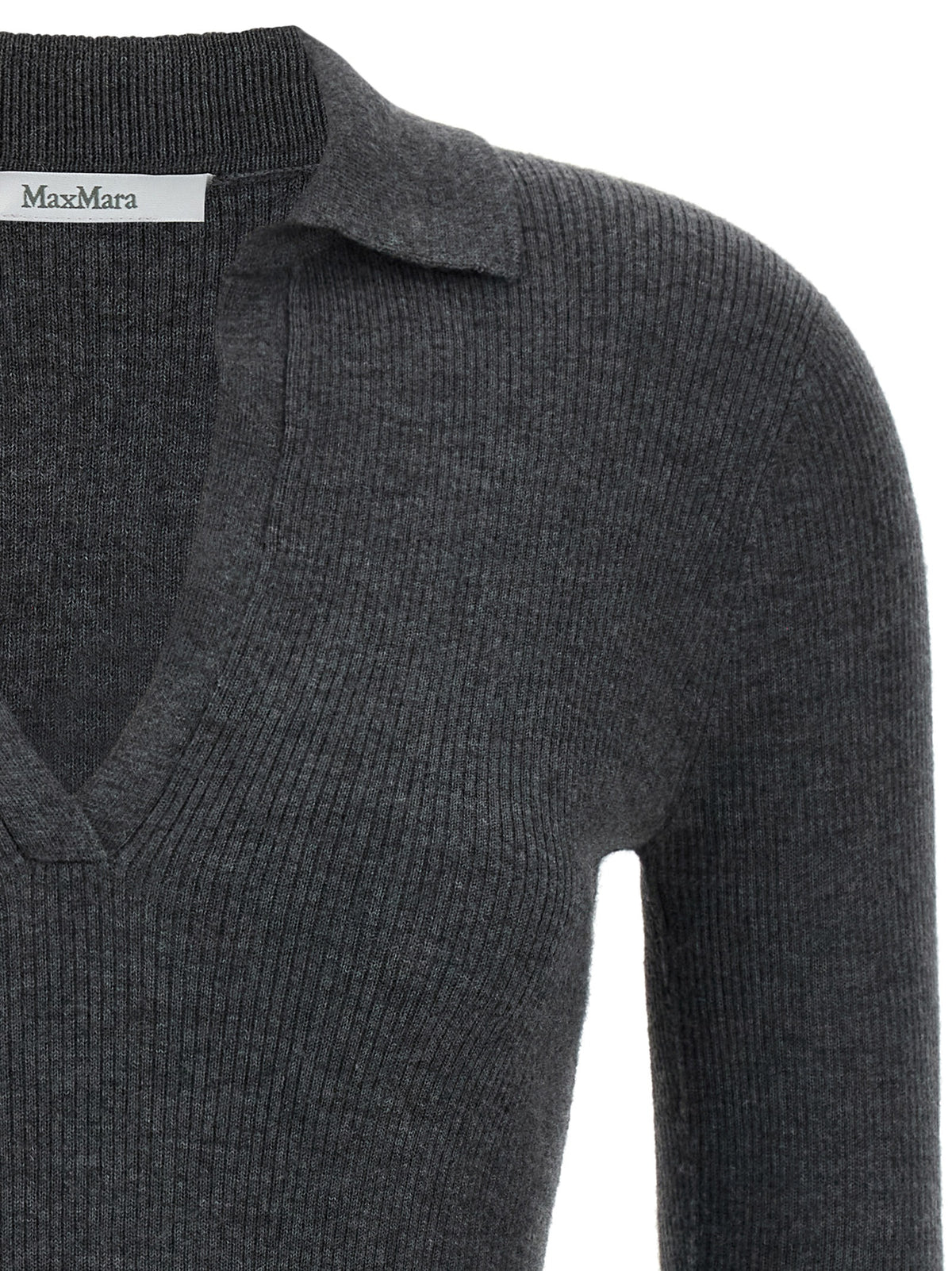 Max Mara Gray Cashmere Polo Women's Shirt