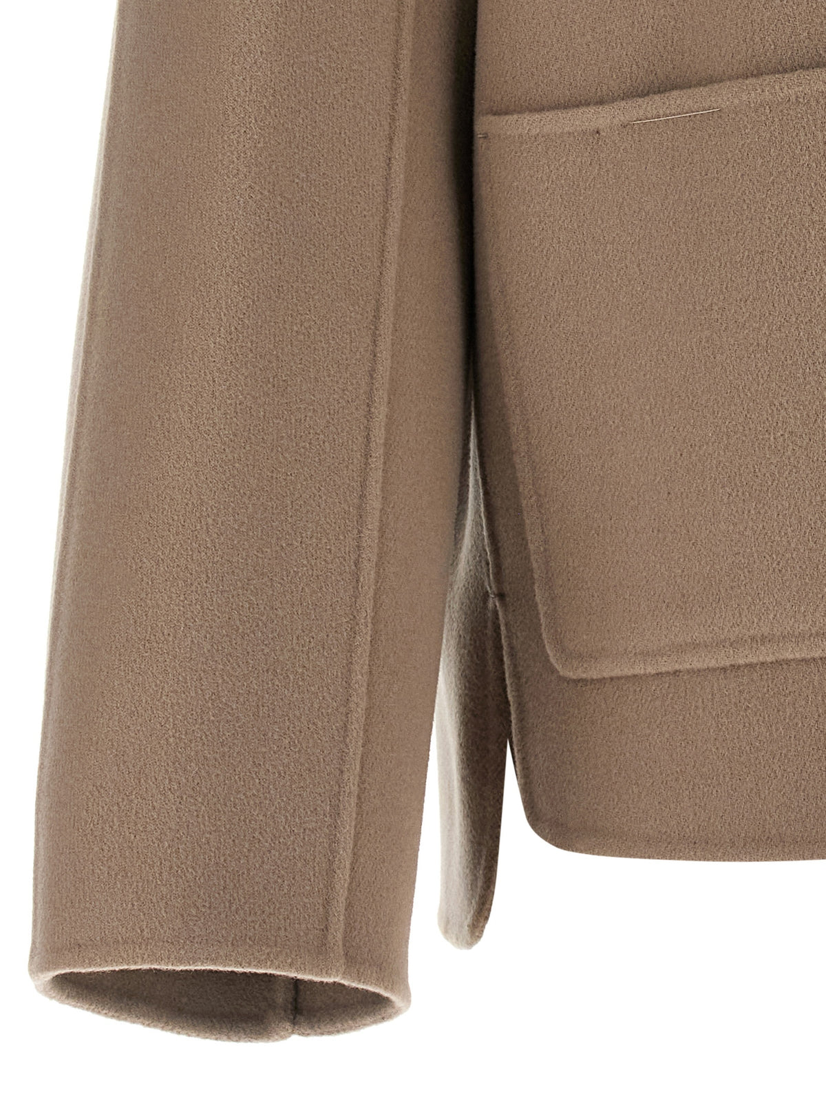 'S Max Mara Beige Wool Full-Length Women's Jacket