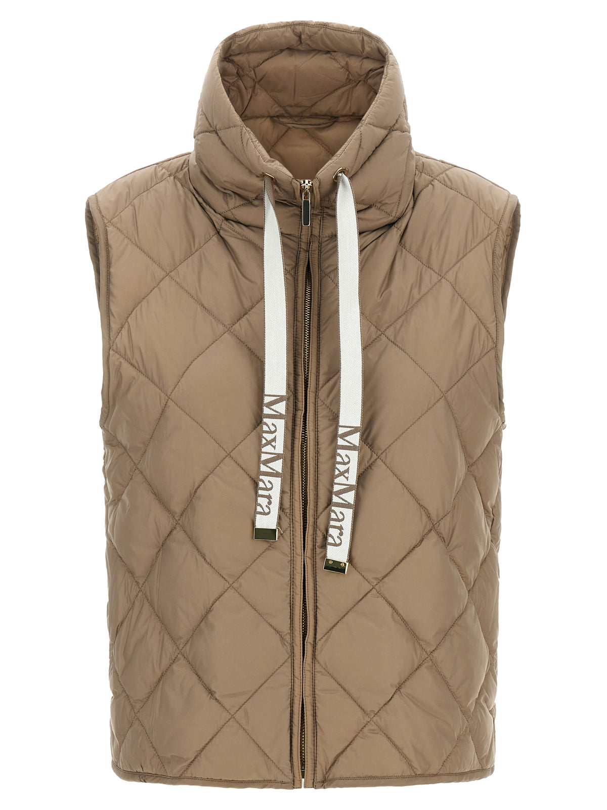 Max Mara Beige Polyamide Sleeveless Women's Jacket