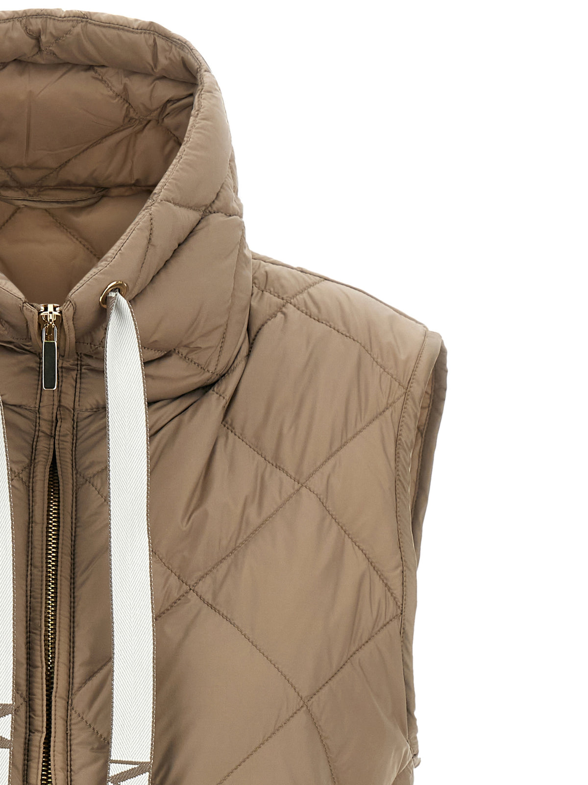 Max Mara Beige Polyamide Sleeveless Women's Jacket