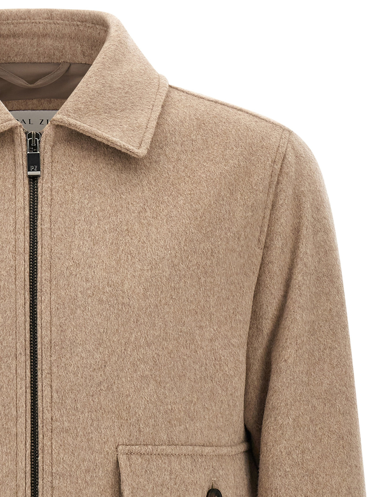 Pal Zileri Beige Wool Full-Length Men's Jacket