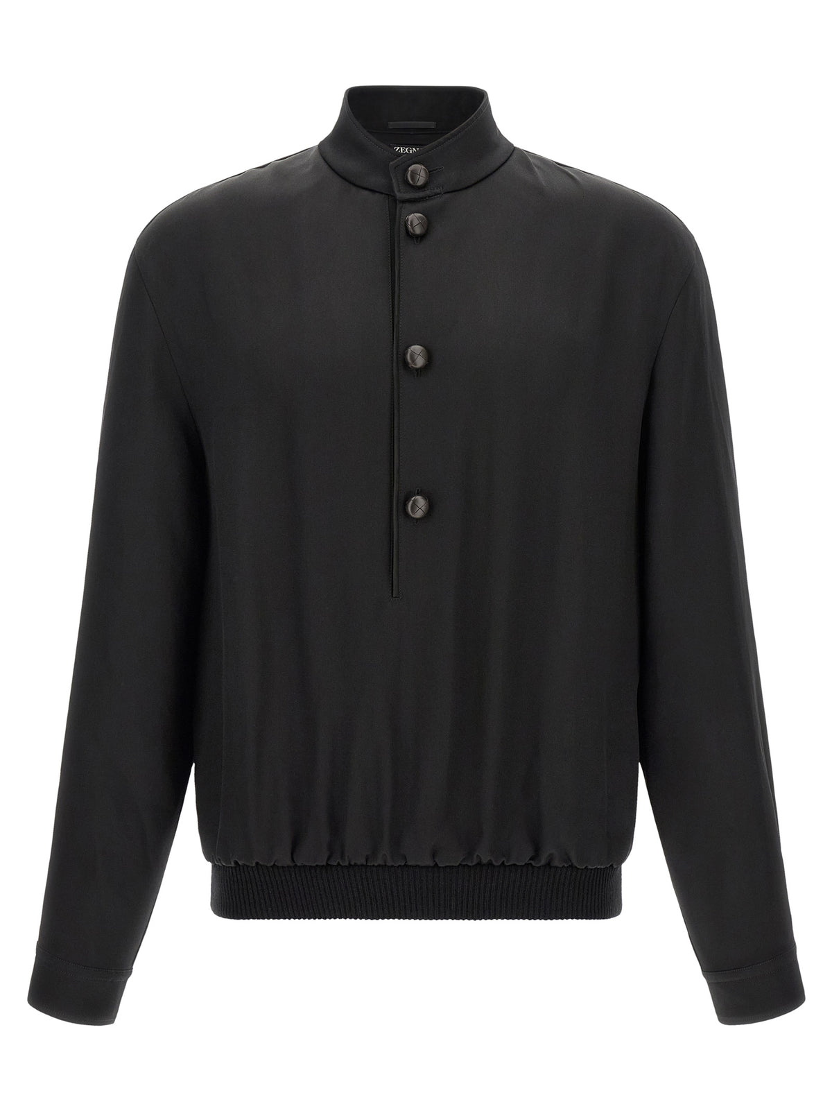 ZEGNA Black Satin Men's Sweatshirt
