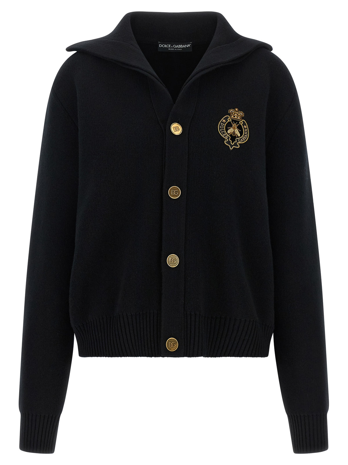 Dolce & Gabbana Black Virgin Wool Men's Cardigan