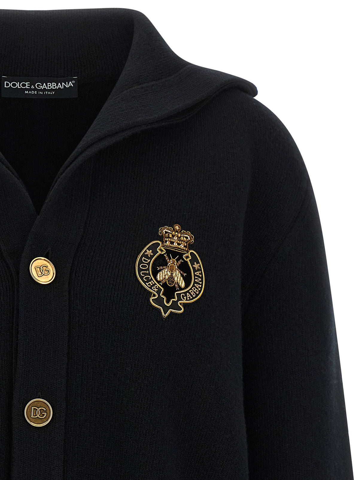 Dolce & Gabbana Black Virgin Wool Men's Cardigan