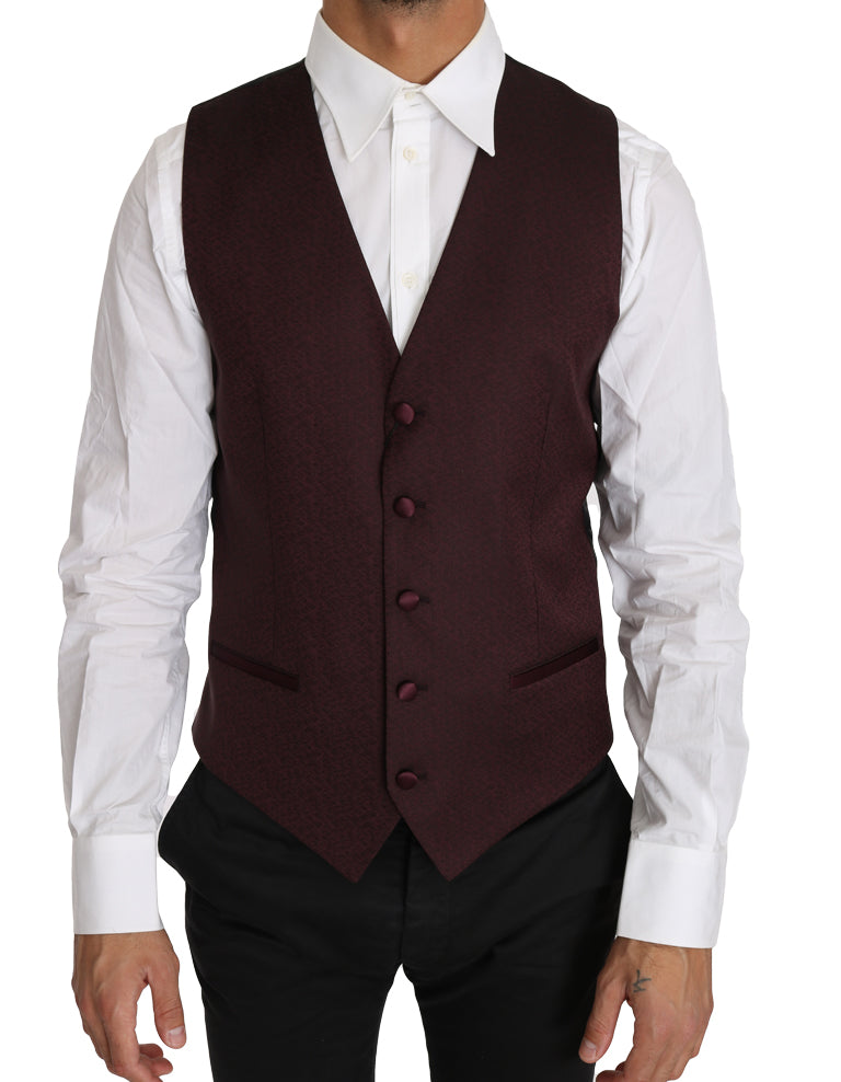 Dolce & Gabbana Purple Wool Men's Waistcoat