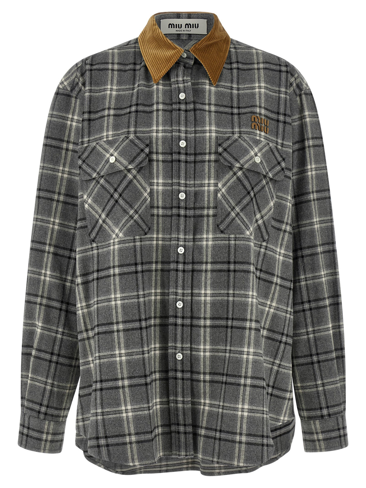 Miu Miu Gray Cotton Women's Blouse