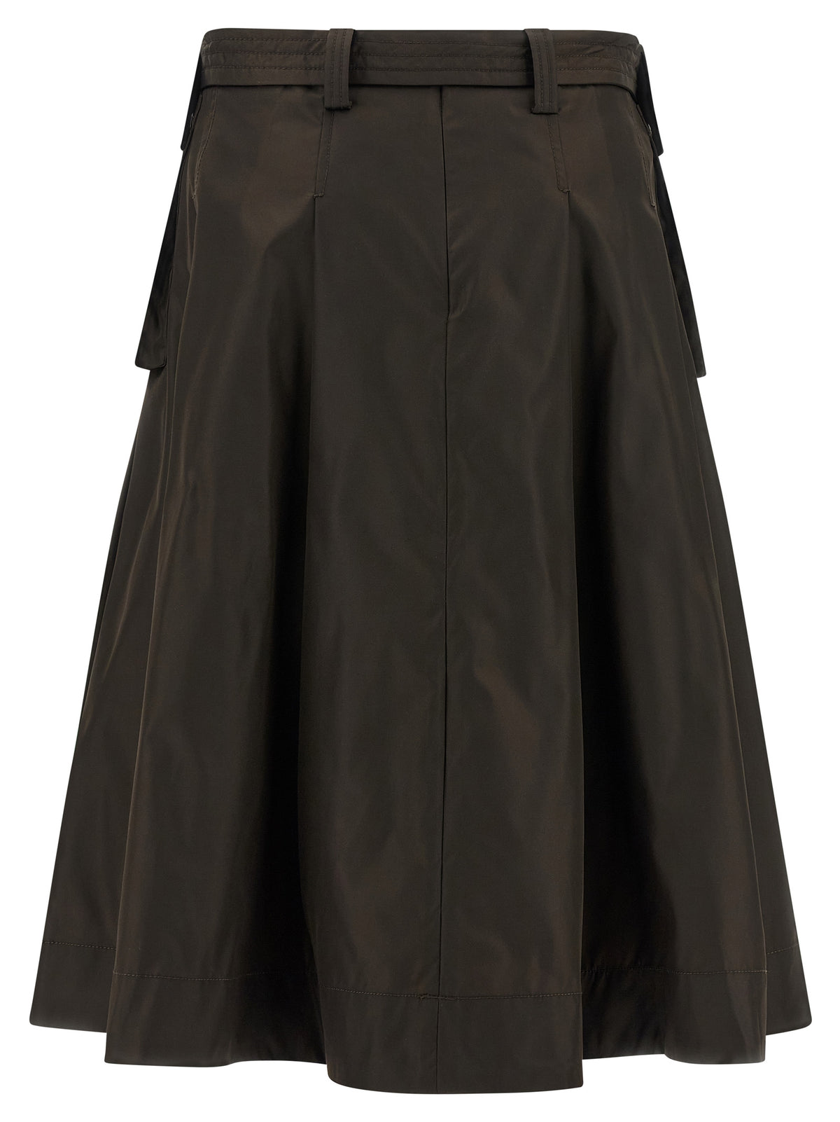 Ganni Brown Polyamide Midi Women's Skirt