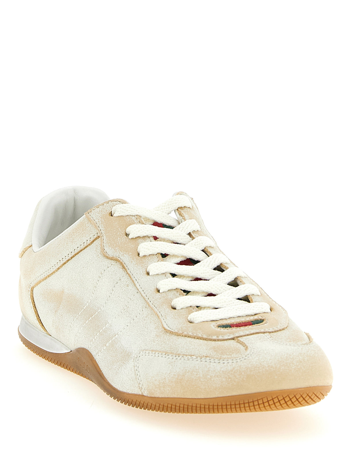 Gucci Beige Calfskin Low Top Women's Sneakers