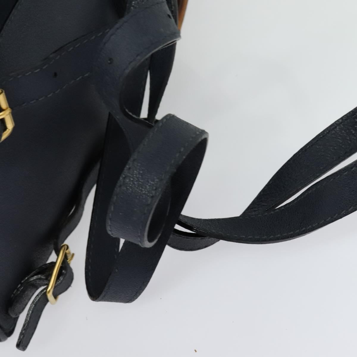 Gucci Gucci Bamboo Daim Navy Suede Backpack Bag (Pre-Owned)