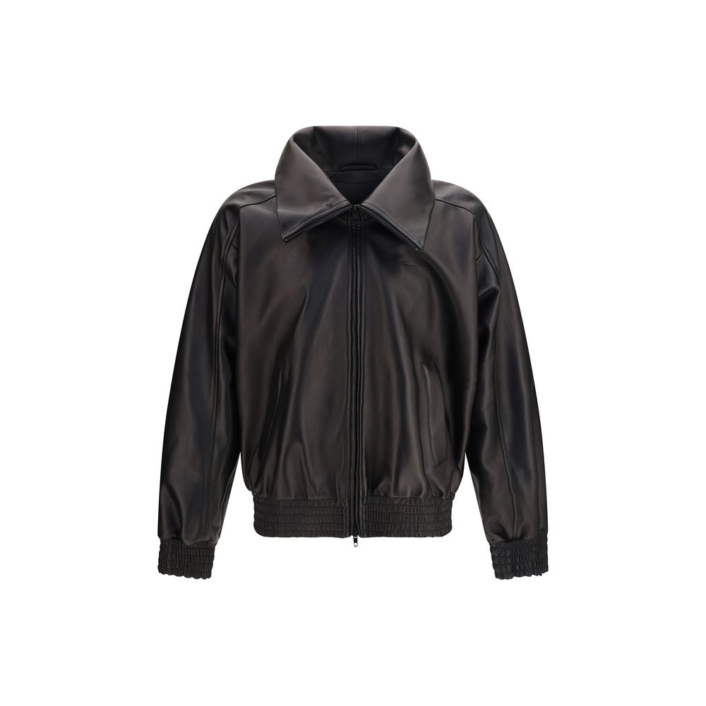 Balenciaga Black Lamb Ovis Aries Leather Men's Jacket
