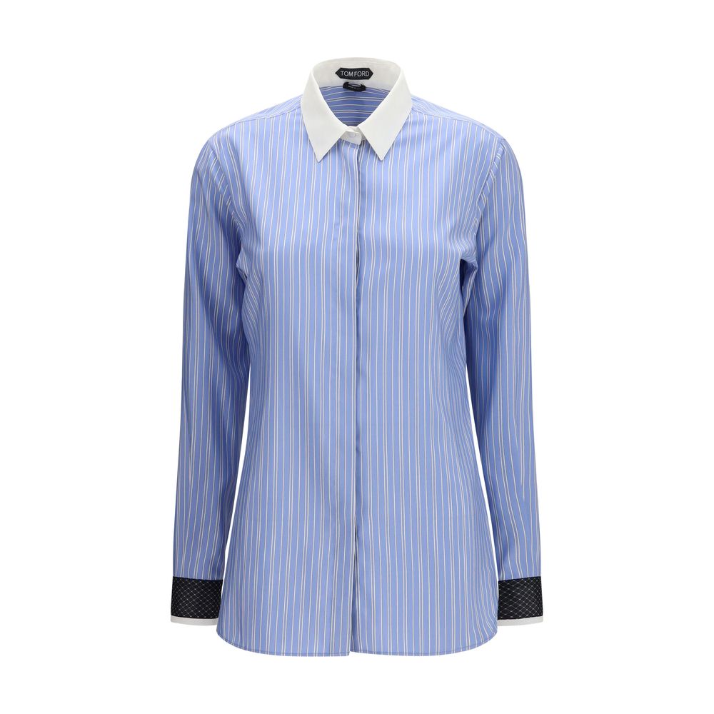 Tom Ford Blue Silk Dress Women's Shirt