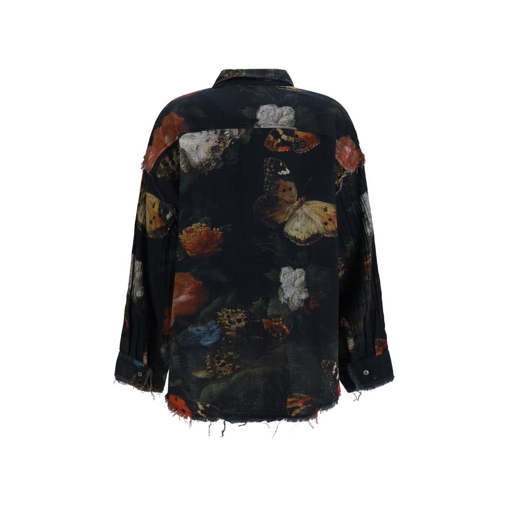 R13 Black Cotton Pattern Women's Shirt