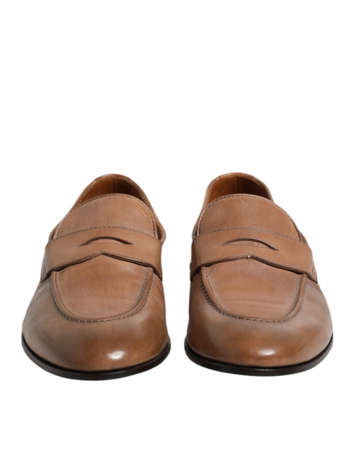 Brunello Cucinelli Brown Leather Slip-On Men's Loafers