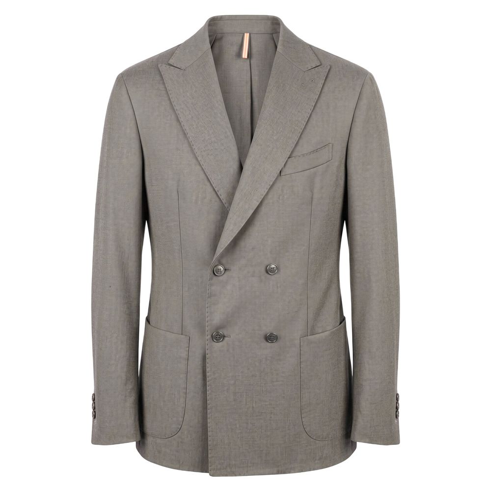 Roberto Pepe Luxury Grey Viscose Men Men's Jacket
