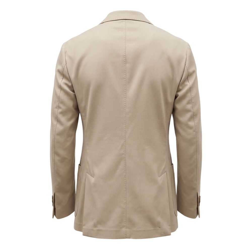 Roberto Pepe Luxury Beige Viscose Men Men's Jacket