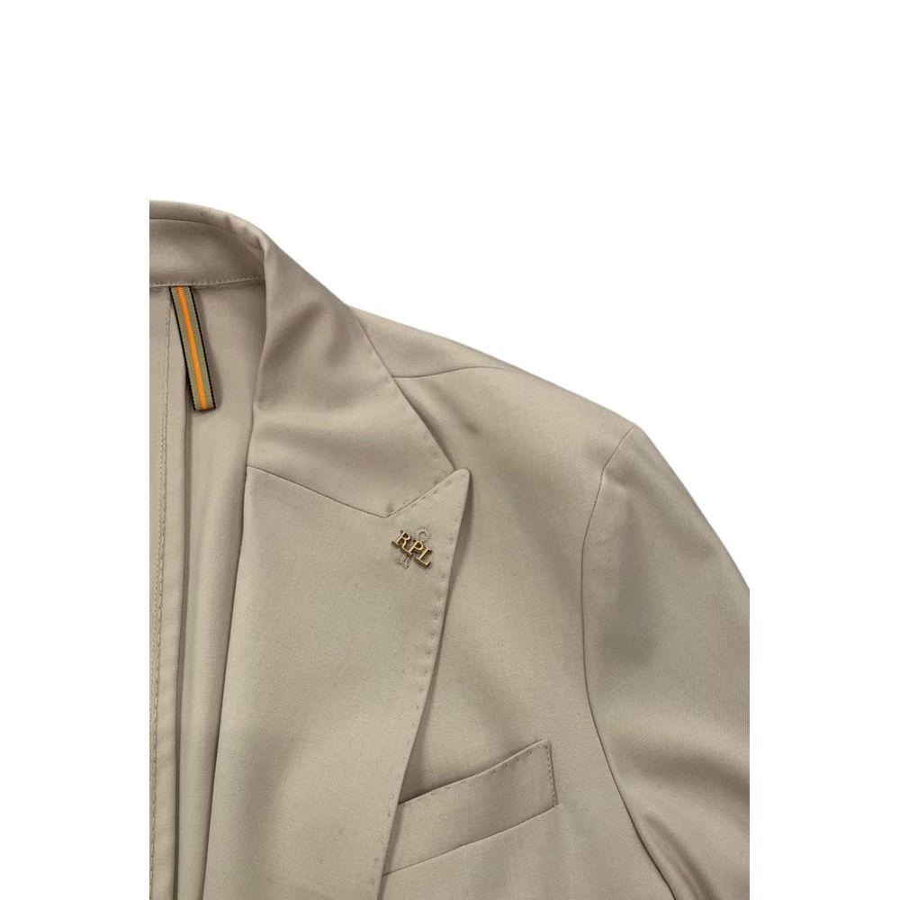 Roberto Pepe Luxury Beige Viscose Men Men's Jacket