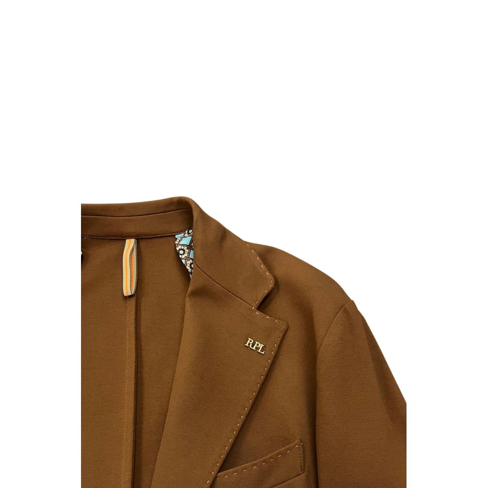 Roberto Pepe Luxury Brown Viscose Men Men's Jacket