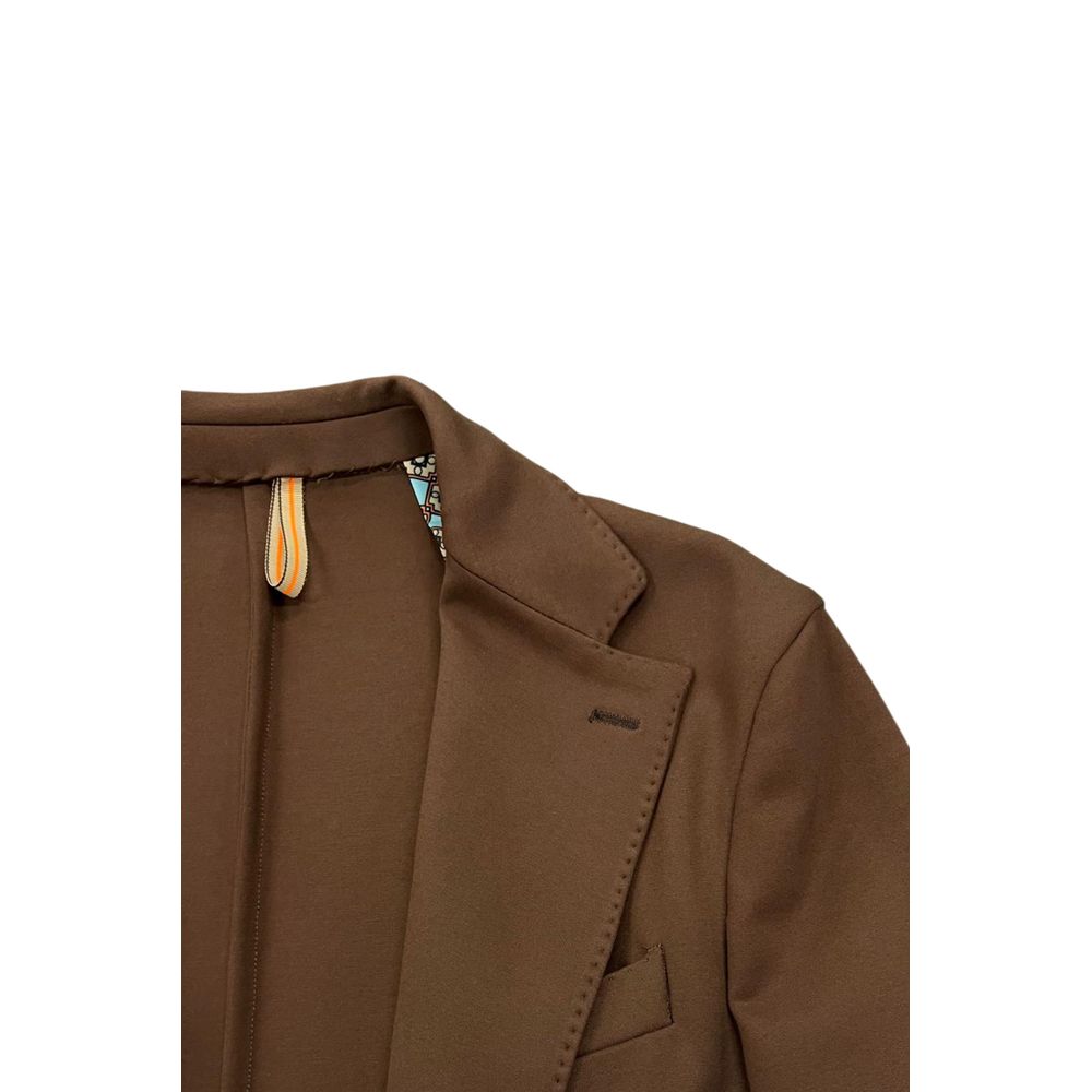Roberto Pepe Luxury Brown Viscose Men Men's Jacket