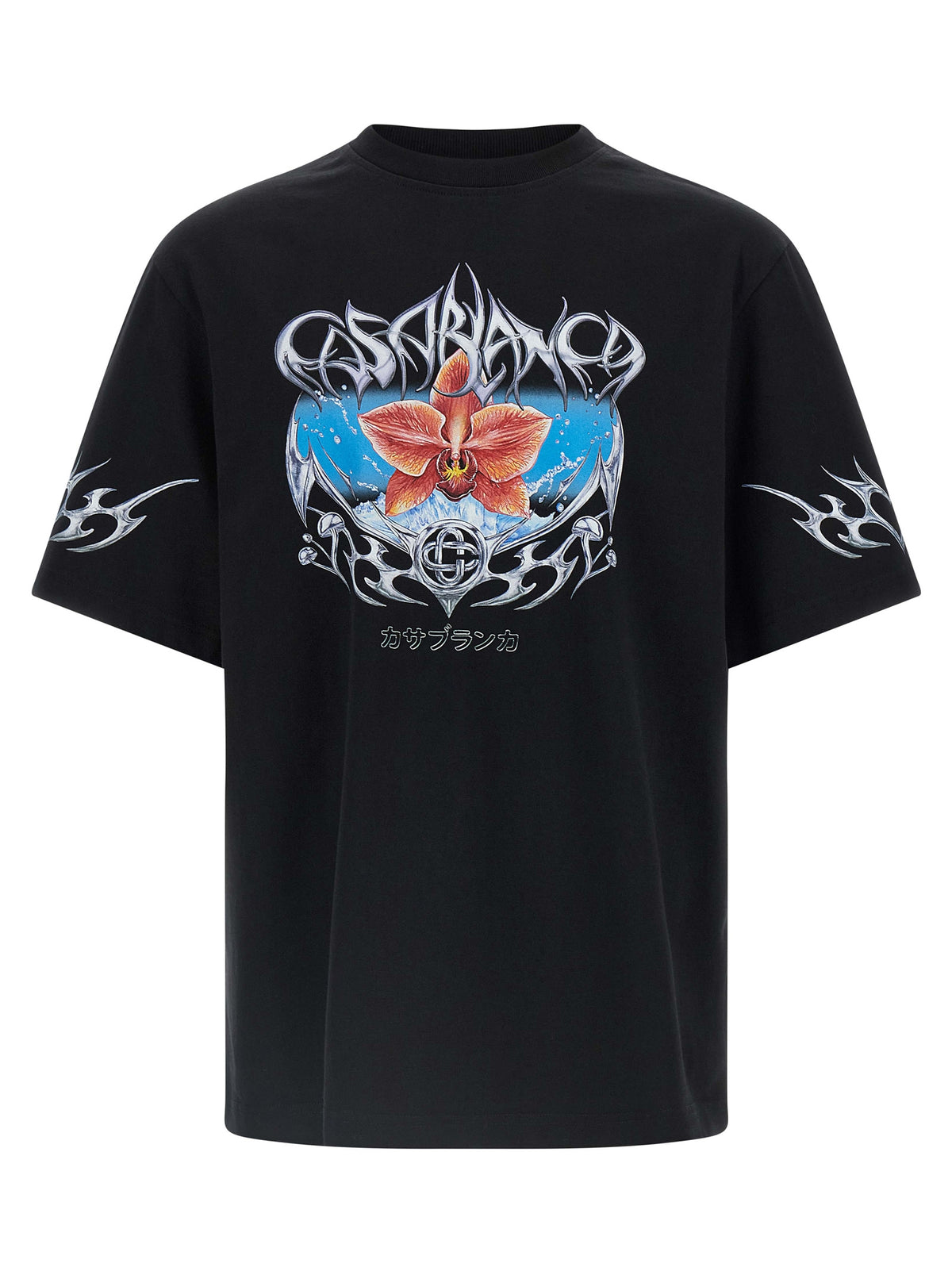 Casablanca Black Organic Cotton Men's T-Shirt